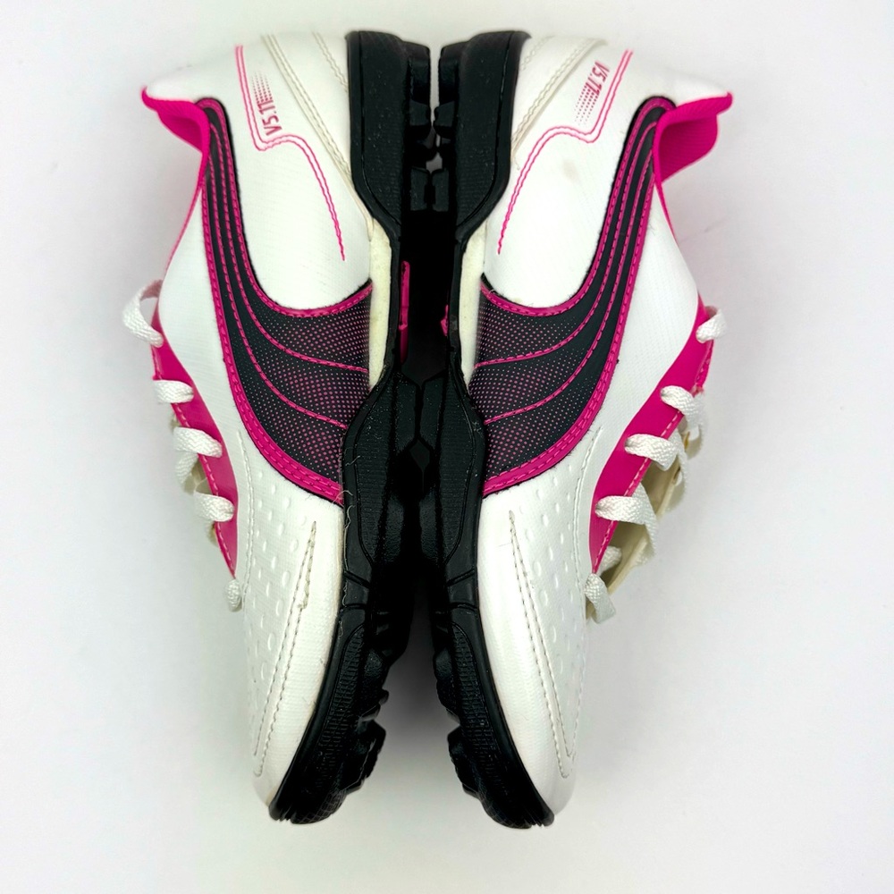 Puma VS.11 Cleats. Youth Size 3. White/ Pink /Black. - Picture 6 of 9